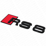 For Audi RS 8 Gloss Black Rear Letter Tail Badge Trunk Emblem Badge Logo Sport