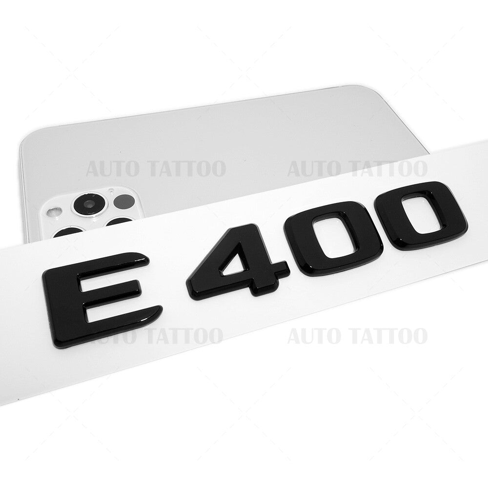 2017+ E400 AMG Letter Emblem 3D Trunk Logo Nameplate Badge Decorate Gloss Black