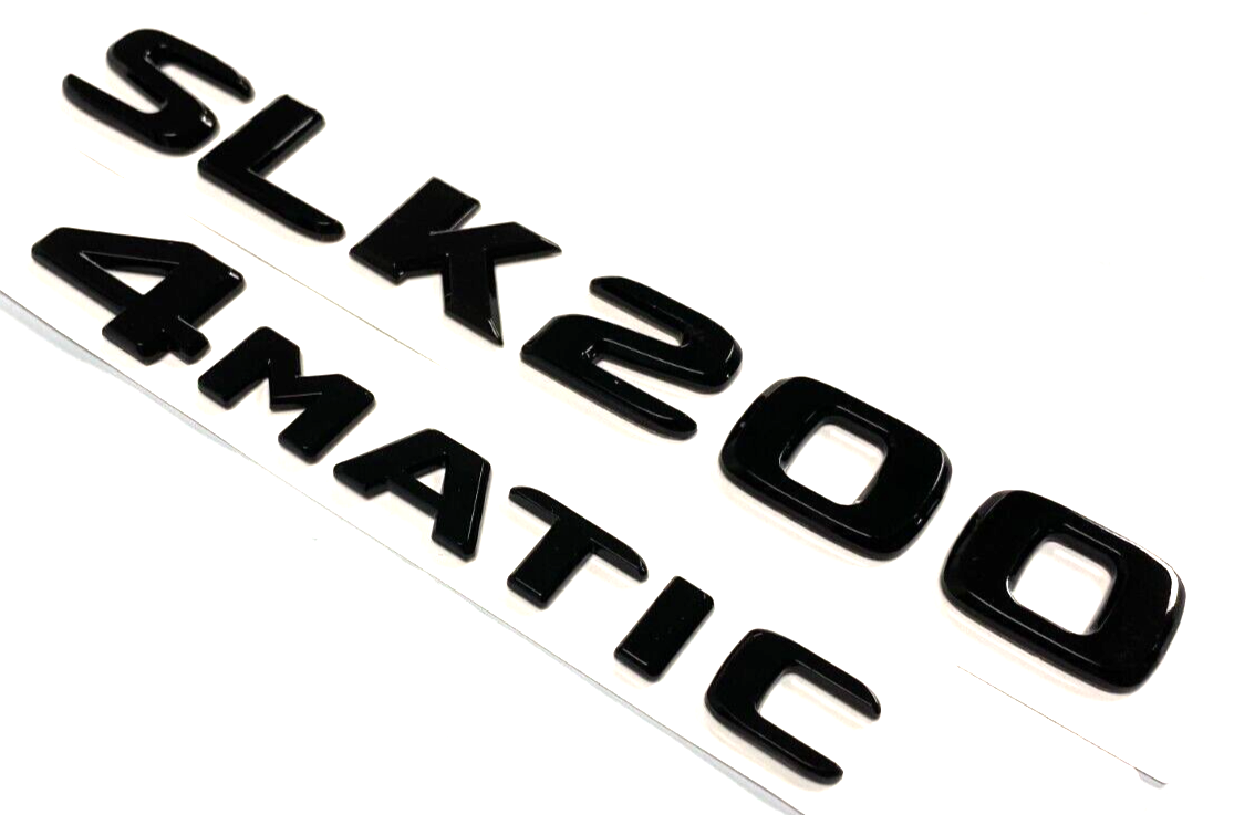 BLACK SLK200+4MATIC FOR MERCEDES REAR TRUNK EMBLEM BADGE NAMEPLATE DECAL NUMBER