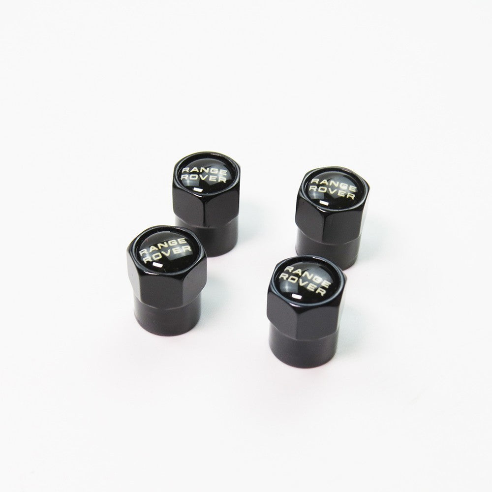 Compatible with Range Rover 4Pcs Tire Valve Stem Caps Anodized Aluminum - Black