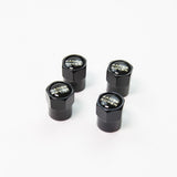 Compatible with Range Rover 4Pcs Tire Valve Stem Caps Anodized Aluminum - Black