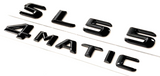 2X BLACK SL55 + 4MATIC FOR MERCEDES REAR TRUNK EMBLEM BADGE NAMEPLATE LETTER