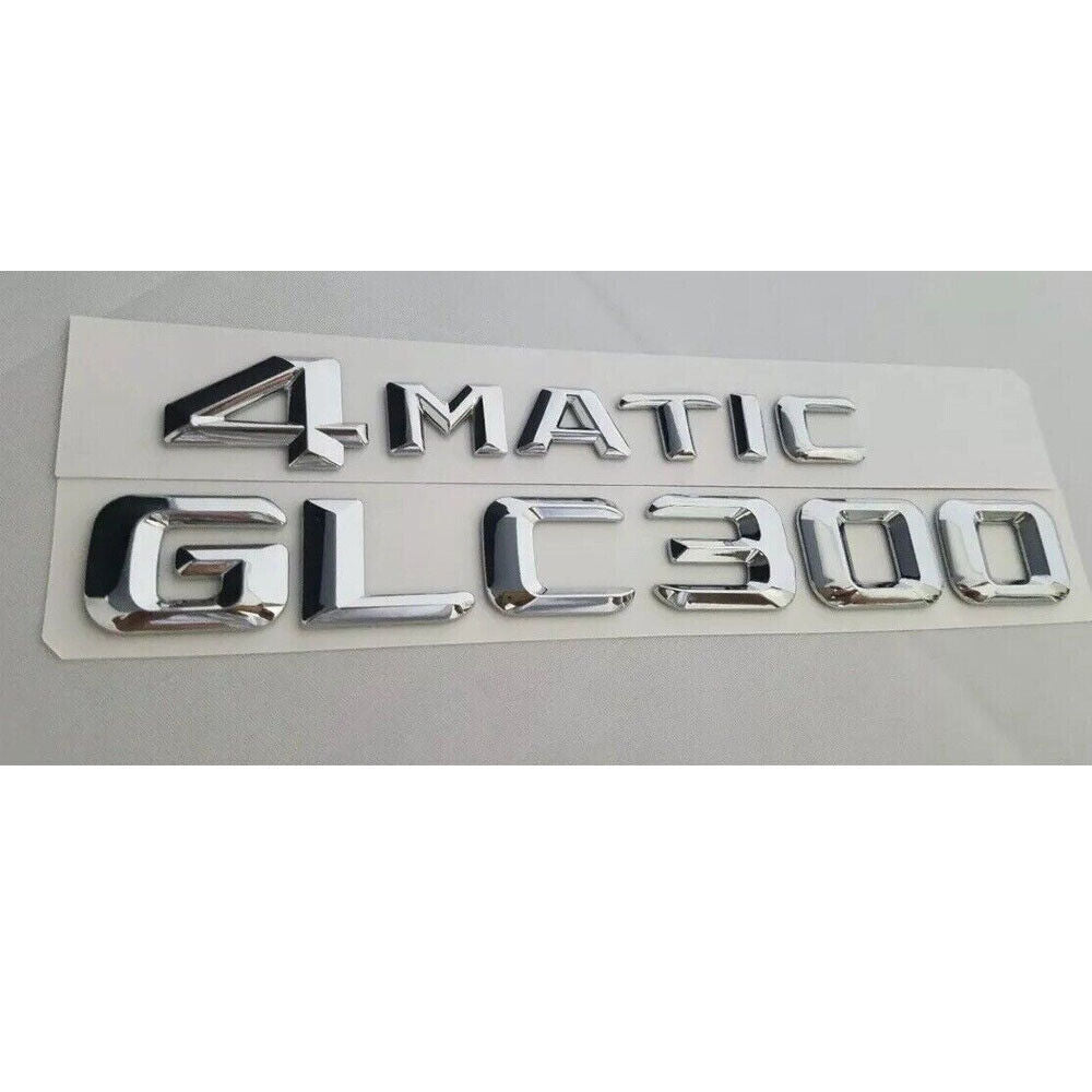 GLC300 + 4matic CAR REAR TRUNK NAMEPLATE BADGE EMBLEMS NUMBERS letters Stickers