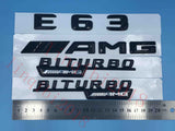 Gloss Black 3D "E63 AMG BITURBO ///AMG" Number Emblem Sticker for Mercedes-Benz