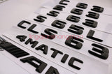 Black GLA45 + AMG + 4 MATIC + TURBO Trunk Emblem Badge Sticker for Mercedes