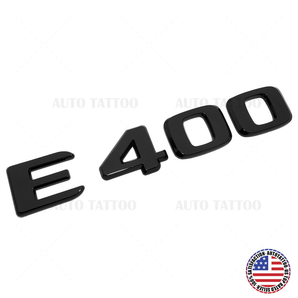 2017+ E400 AMG Letter Emblem 3D Trunk Logo Nameplate Badge Decorate Gloss Black