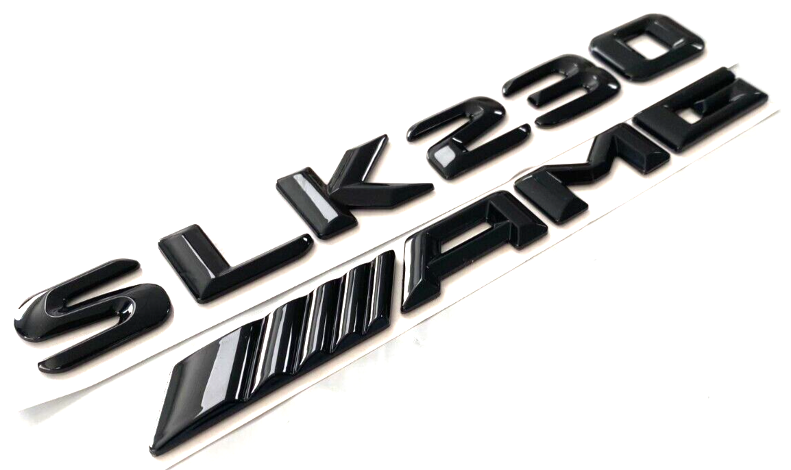 2X BLACK SLK230+AMG FOR MERCEDES SLK230 REAR TRUNK EMBLEM BADGE NAMEPLATE