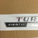 2x TURBO 4 MATIC Chrome Side Decal Badge Sticker for Mercedes-Benz C43 C63 E63