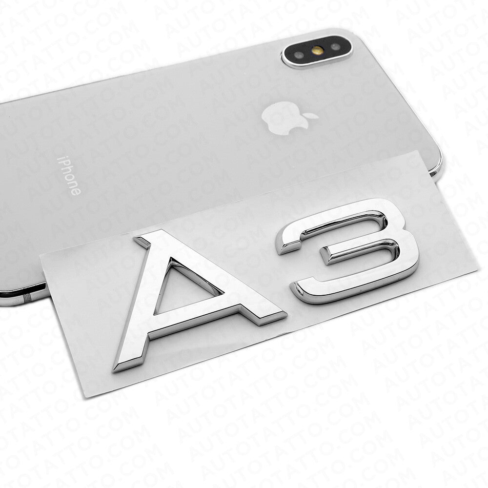 For Audi A3 OEM Chrome Rear Letter Tail Badge Trunk Emblem Badge Logo Sport