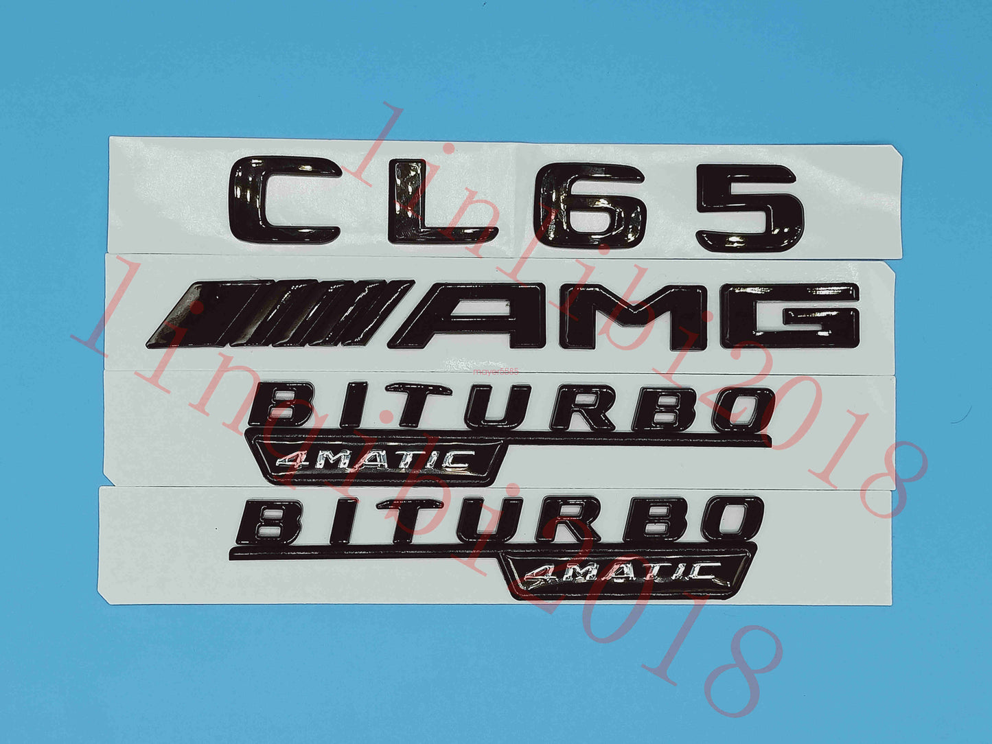 Flat Gloss Black " CL65 AMG BITURBO" Emblem Badge Sticker for Mercedes Benz CL65