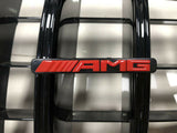 Badge Front Vertical Strip Grill Radiator Decal Sticker Emblem For AMG Race Car