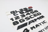 2019+ CLA45 S AMG Emblem TURBO/4matic+ Trunk Fender Badge Glossy Black Set