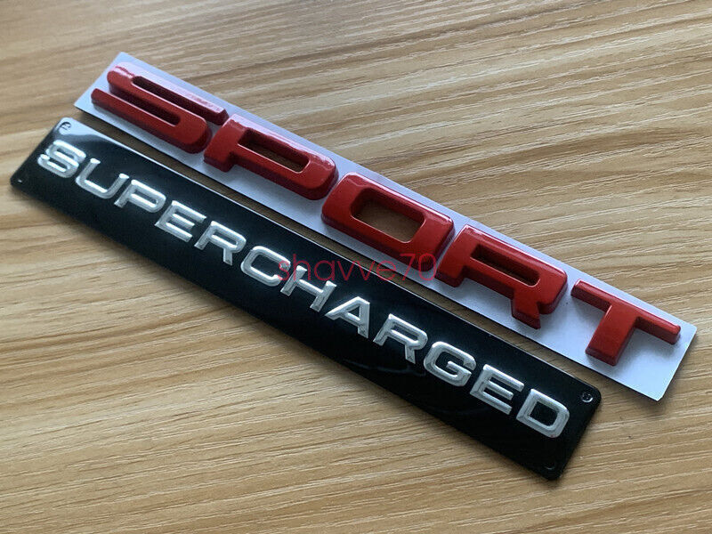 FOR Range Rover SPORT Glossy RED Lettering SUPERCHARGED Land Badge Emblem