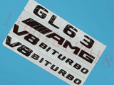 Gloss Black Flat GL63 AMG V8 BITURBO Trunk Embl Badge Sticker for Mercedes Benz
