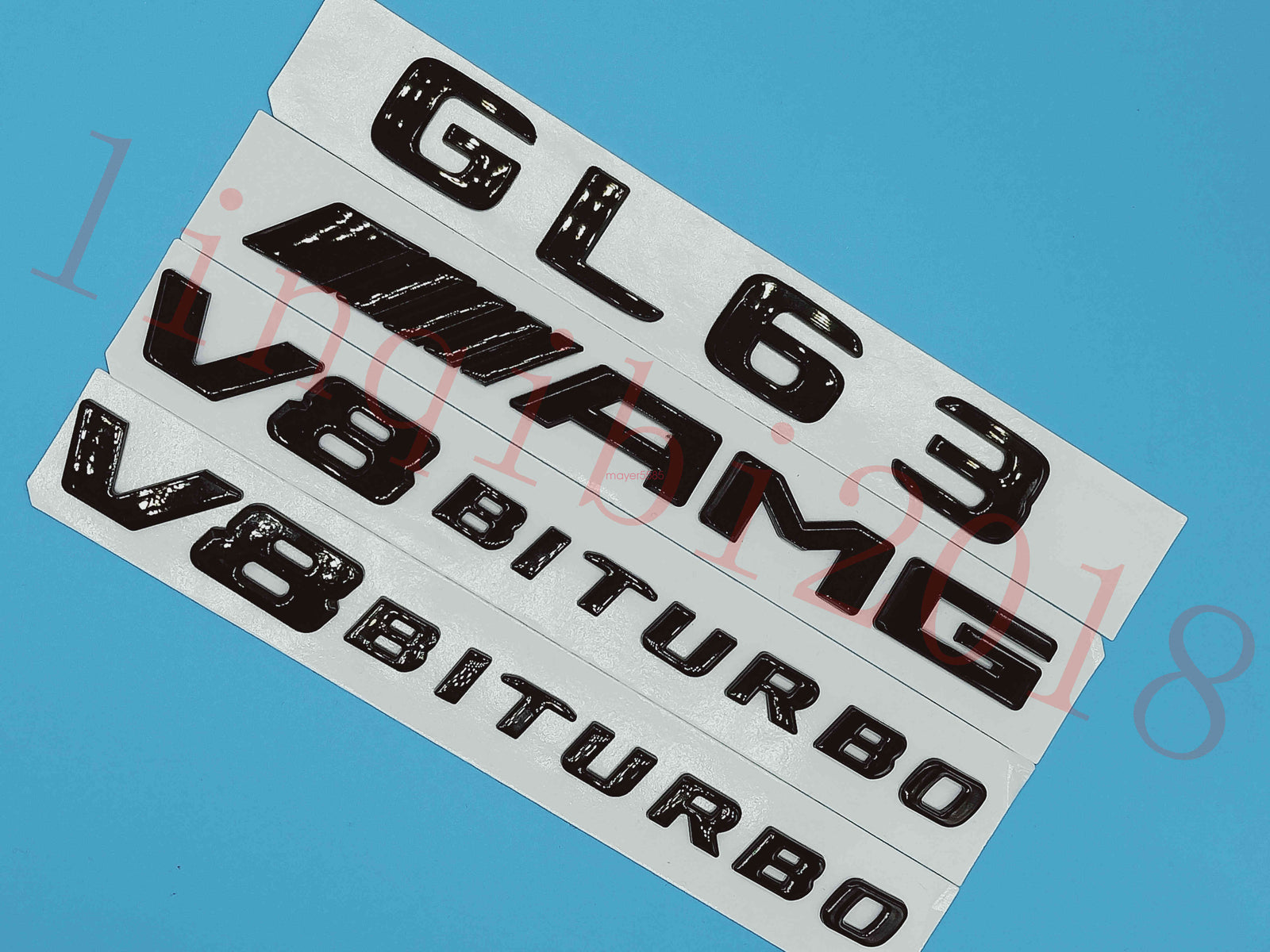 Gloss Black Flat GL63 AMG V8 BITURBO Trunk Embl Badge Sticker for Mercedes Benz