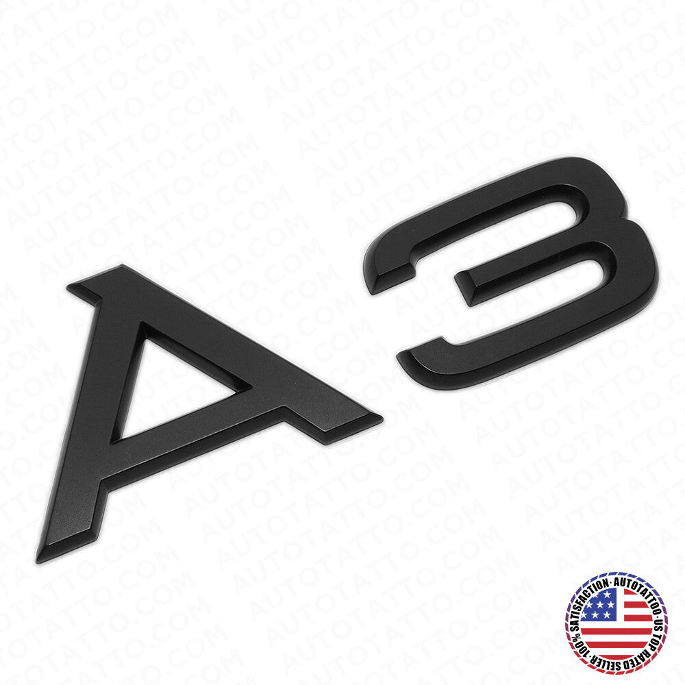 For Audi A3 Matte Black Rear Letter Tail Badge Trunk Emblem Badge Logo Sport