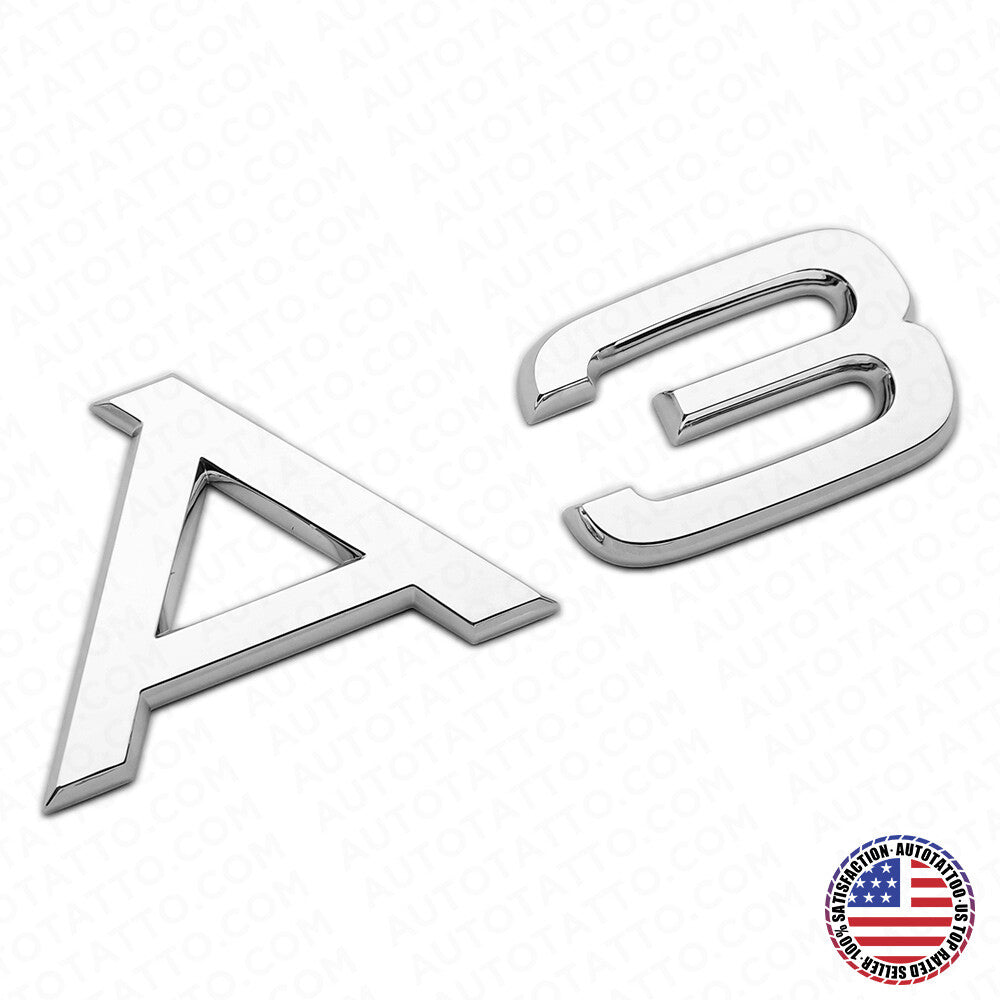 Audi A3 OEM Chrome Rear Letter Tail Badge Trunk Emblem Badge Sport  Sline