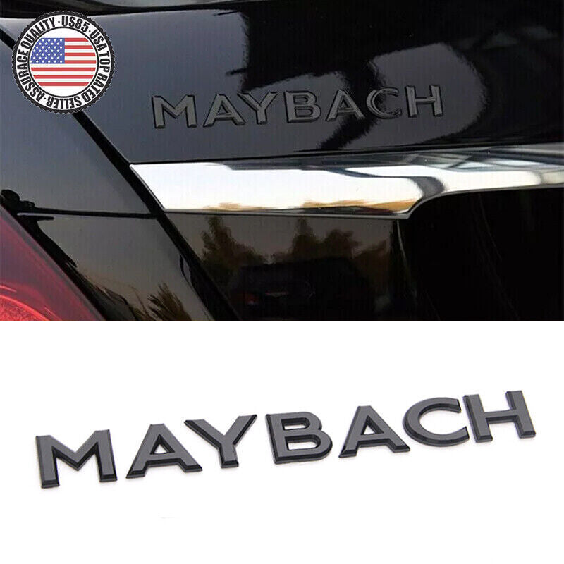1x Gloss Black "MAYBACH"Letter Emblem Rear Trunk Badge Deco Fits Mercedes Benz