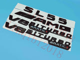 Gloss Black Flat SL55 AMG V8 BITURBO Trunk Embl Badge Sticker for Mercedes Benz
