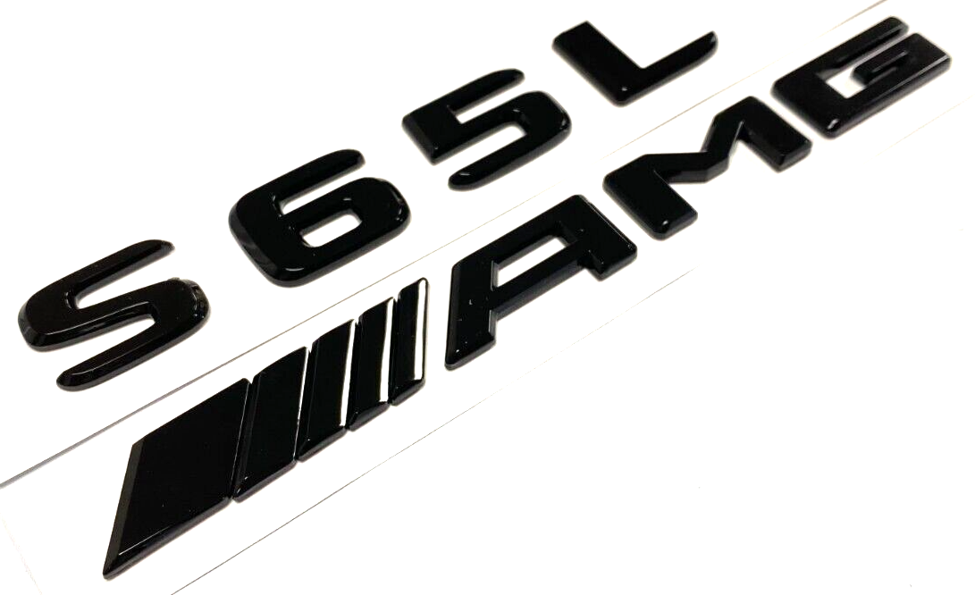 GLOSS BLACK S65L+AMG FOR MERCEDES S65 REAR TRUNK EMBLEM BADGE NAMEPLATE DECAL
