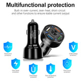 4Port USB Phone Car Charger Adapter LED Display QC 3.0 Fast Charging Accessories