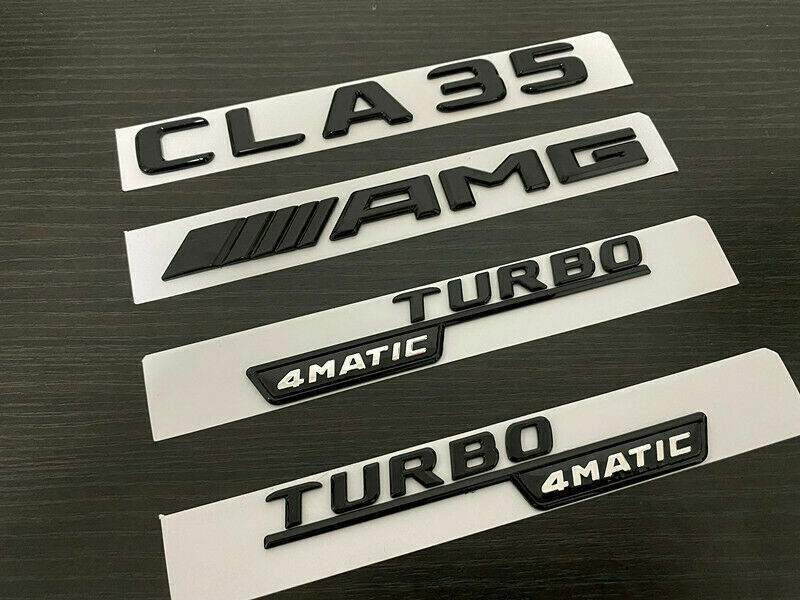 Gloss Black CLA35 AMG TURBO 4MATIC replacement Badge Emblem C118 CLA Class