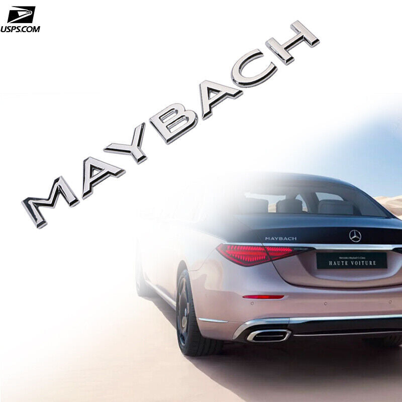 Mercedes Rear Trunk Hatch Sticker Badge Bright Silver Maybach Letter Emblem 1Pcs