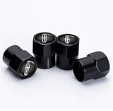 Compatible with Lincoln 4Pcs Tire Valve Stem Caps Black Anodized Aluminum Set