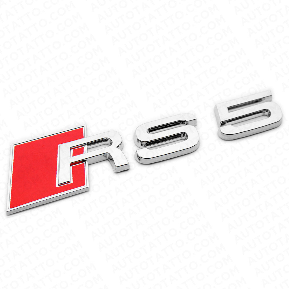 For Audi RS 5 OEM Chrome Rear Letter Tail Badge Trunk Emblem Badge Logo Sport
