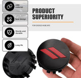 4pc Set 63mm Red // Slash Wheel Center Caps For Dodge Charger Challenger Durango