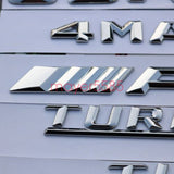GLA45 + AMG + TURBO + 4 MATIC Letters Trunk Embl Badge Sticker for Mercedes Benz