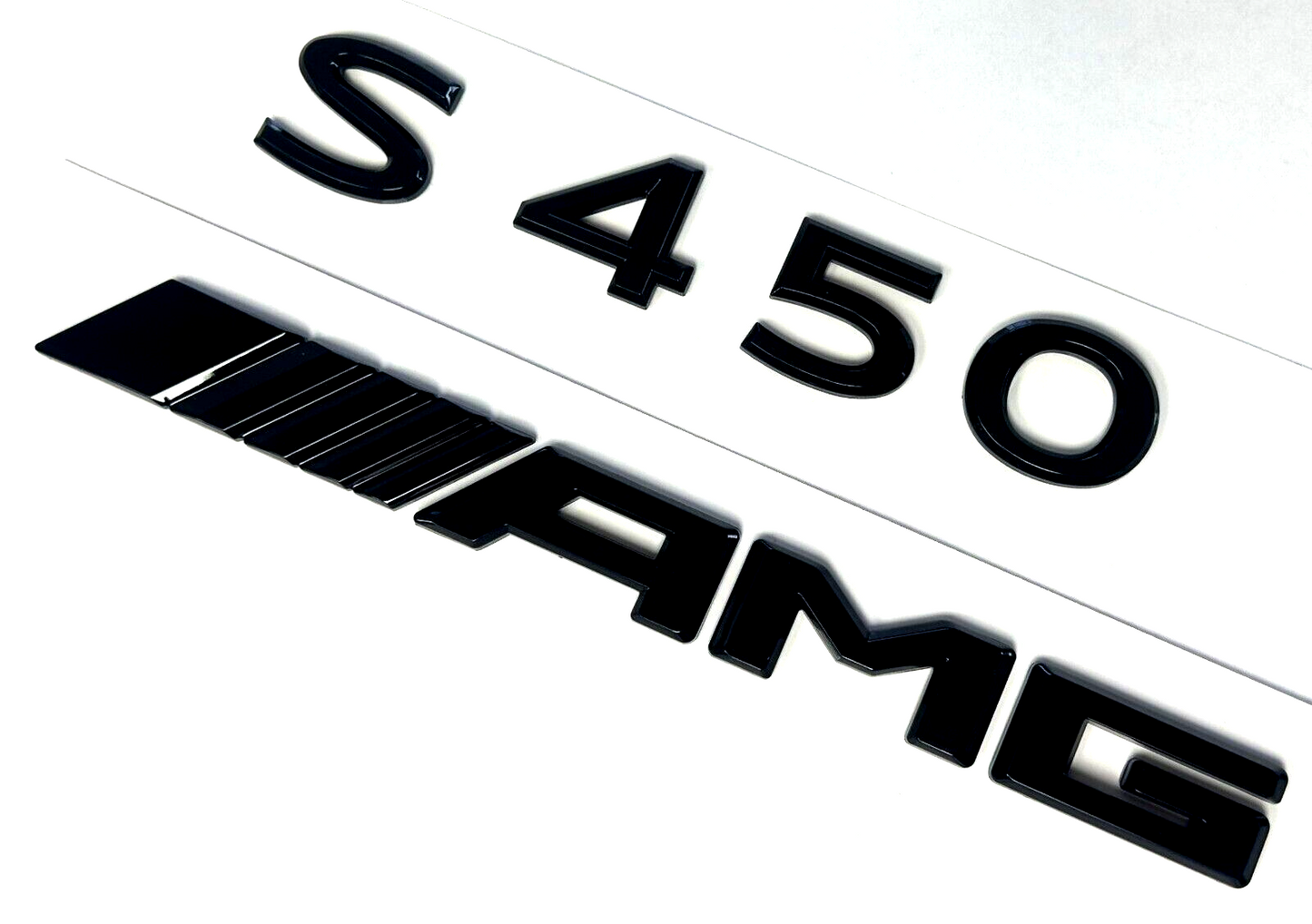 #3 BLACK S450 + AMG REPLACEMENT FOR MERCEDES REAR TRUNK NAMEPLATE EMBLEM BADGE