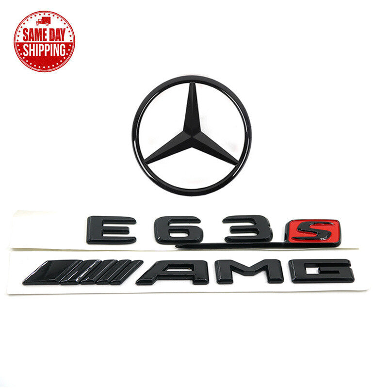 Black E63S AMG Trunk Sticker Decal Emblem Badge Pack For Benz W213 E63 E63s