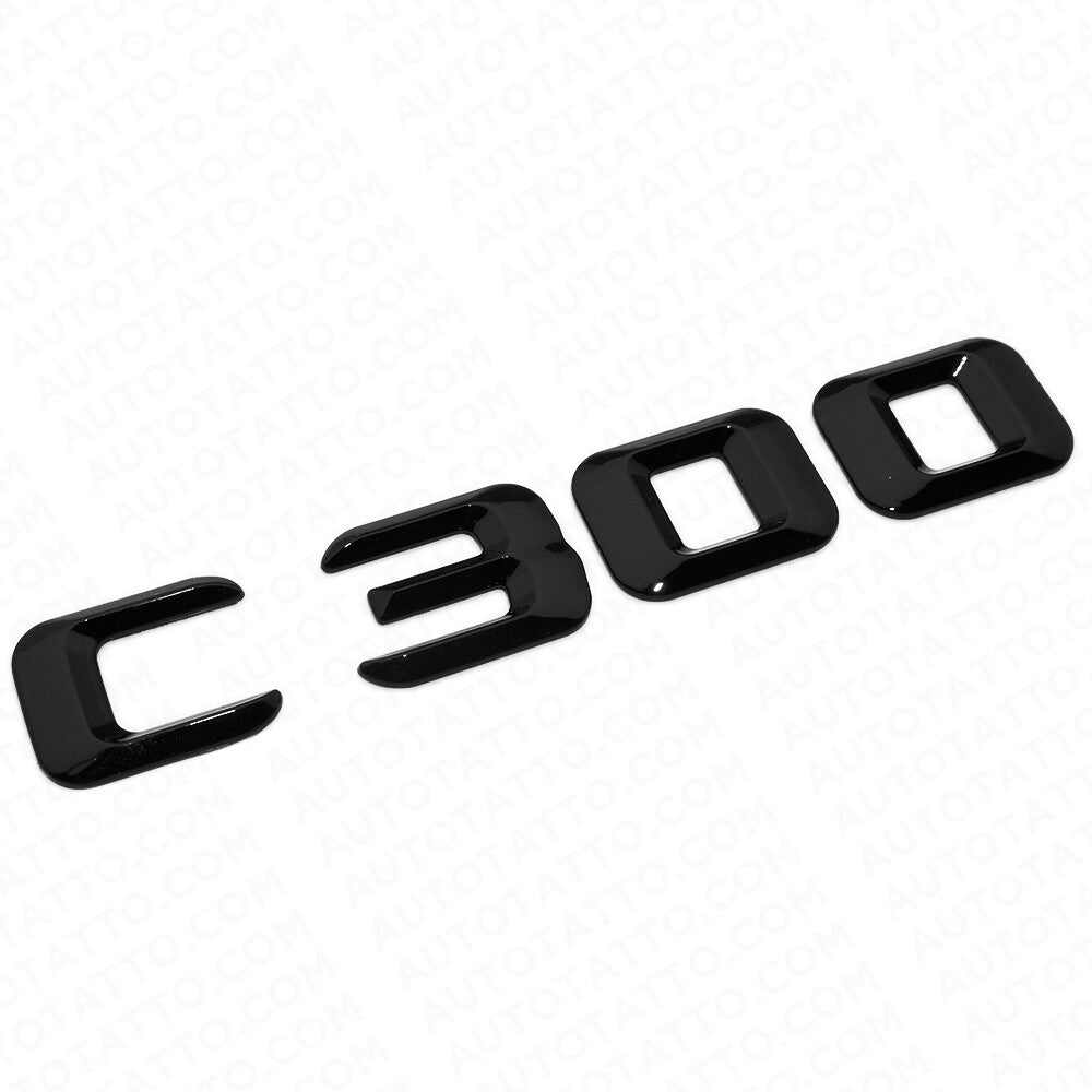 15-16 C300 Emblem Trunk Lid Letter Logo Nameplate Badge Decorate AMG Gloss Black
