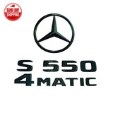 Gloss Black S550 4MATIC Rear Star Emblem Letter Set for Mercedes W221 SEDAN