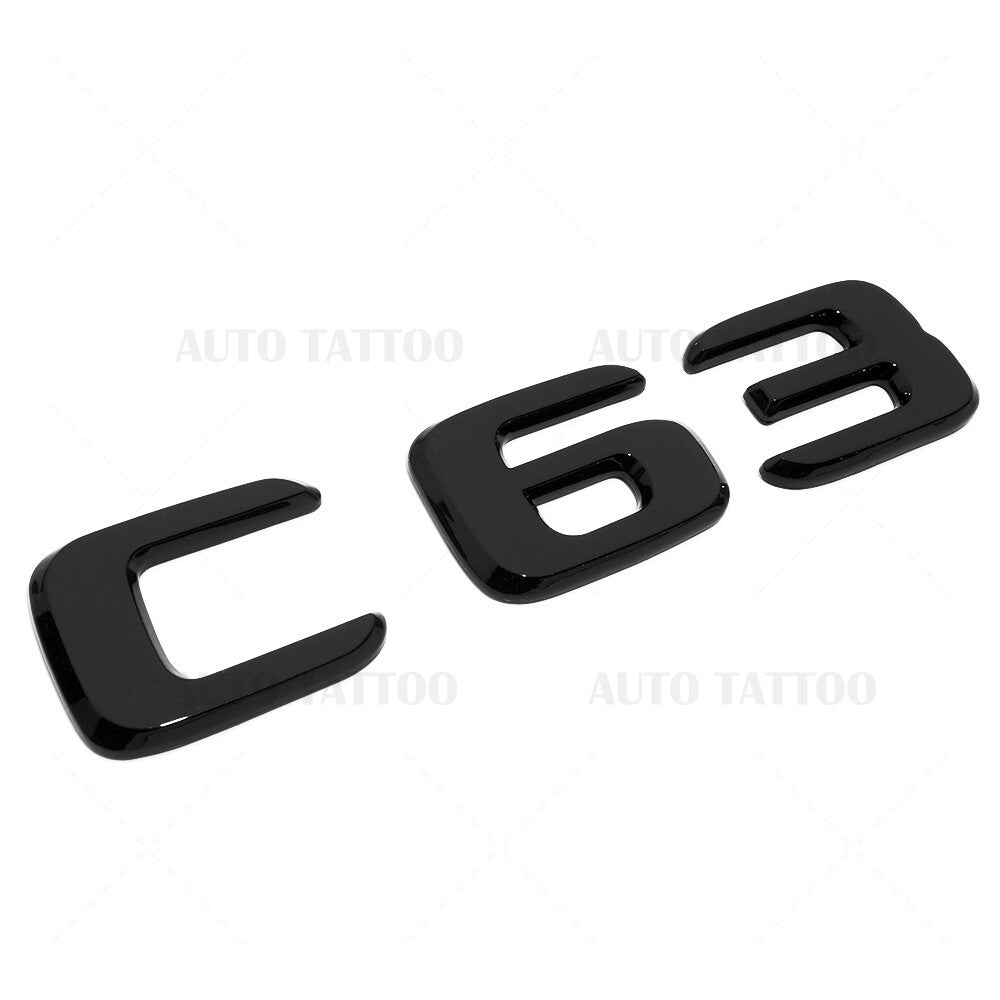 17-21 C 63 AMG Emblem Trunk Lid Letter Logo Nameplate Badge Decorate Gloss Black