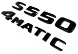 S550+4MATIC BLACK FOR MERCEDES REAR TRUNK EMBLEM BADGE NAMEPLATE DECAL NUMBER