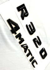 BLACK R320+4MATIC FOR MERCEDES R320 REAR TRUNK LIFTGATE EMBLEM BADGE NAMEPLATE