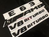 Gloss Black E63 + S AMG V8 BITURBO Trunk Emblem Badge Sticker