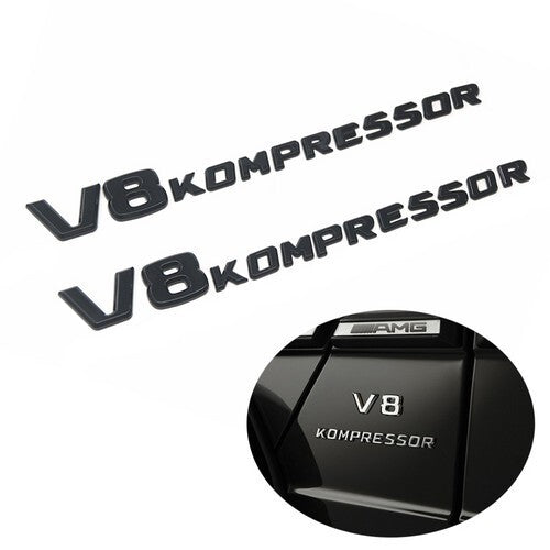 Glossy Back G55 AMG V8 KOMPRESSOR Emblem Badge Sticker Set For Mercedes Benz 463