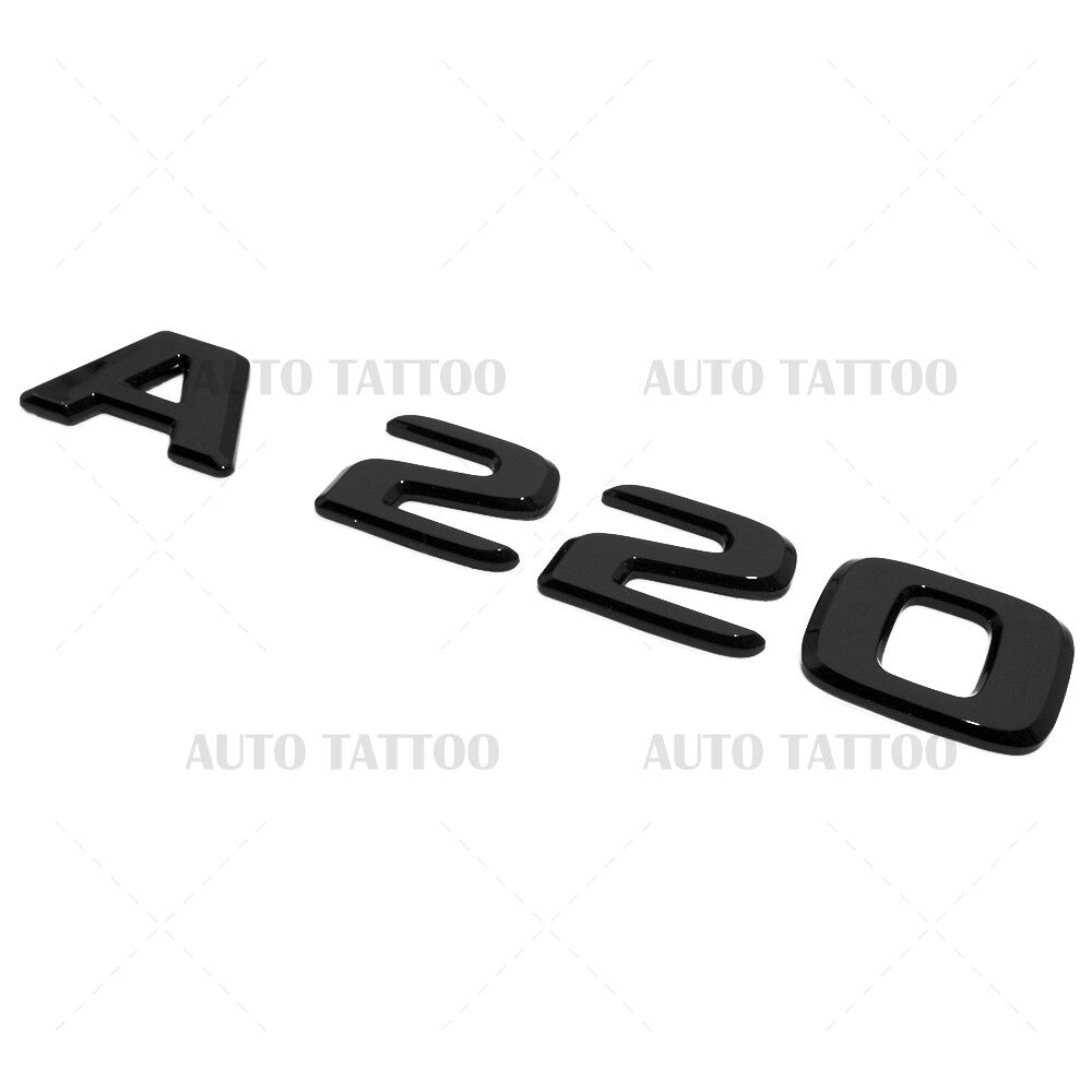 A220 AMG Sport Letter Emblem 3D Trunk Logo Nameplate Badge Decorate Gloss Black