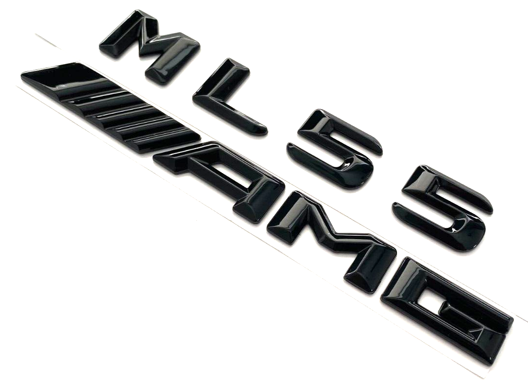 2X Gloss BLACK ML55+AMG FOR MERCEDES ML550 REAR TRUNK EMBLEM BADGE NAMEPLATE