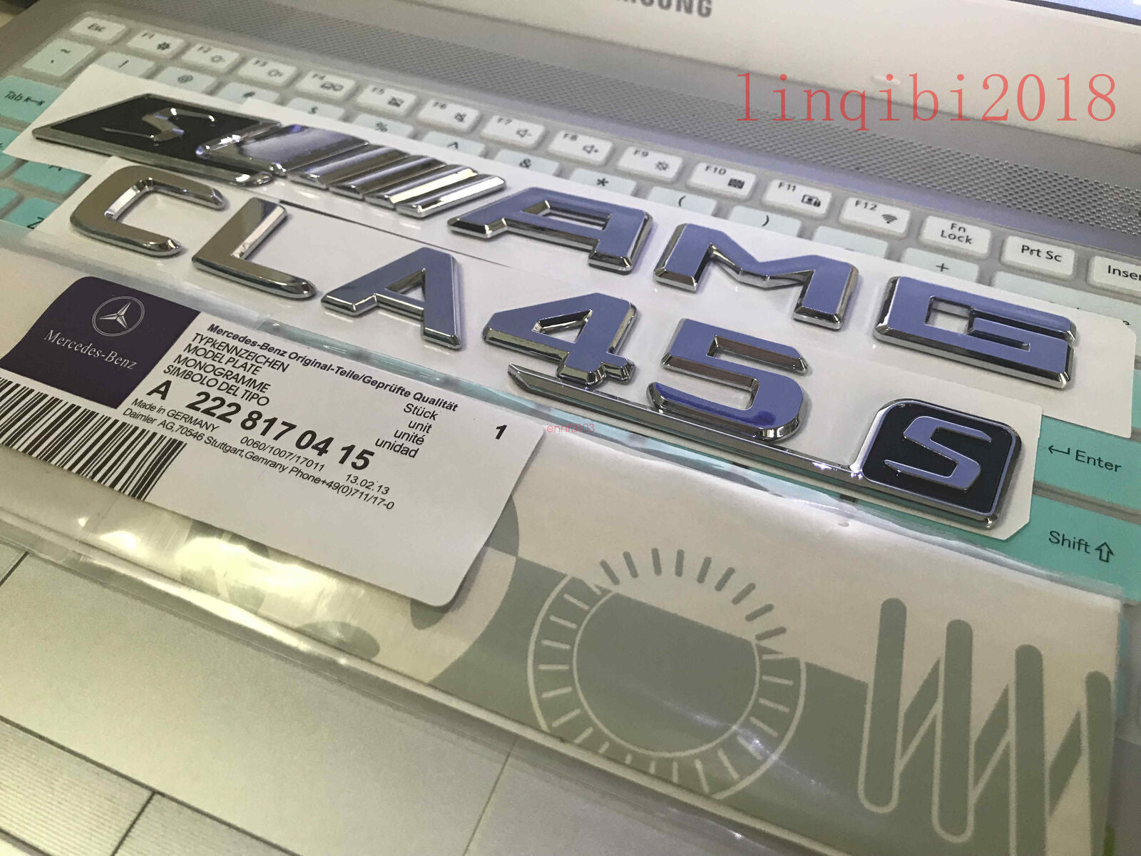 NEW "CLA45s + sAMG" High quality Rear Trunk Emblem Decal Badge FOR Mercedes Benz