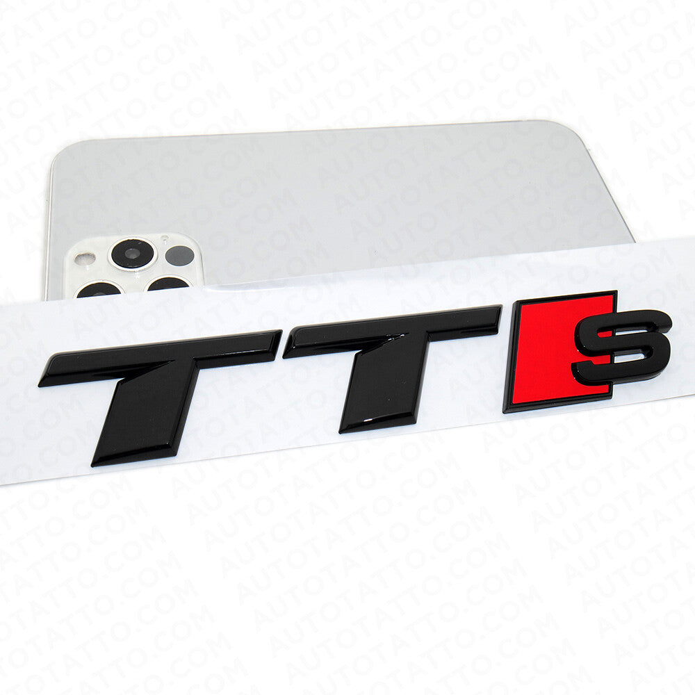 For Audi TT S Gloss Black Rear Letter Tail Badge Trunk Emblem Badge Logo Sport
