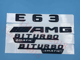 Gloss Black 3D "E63 AMG BITURBO 4 MATIC" Number Emblem Sticker for Mercedes-Benz