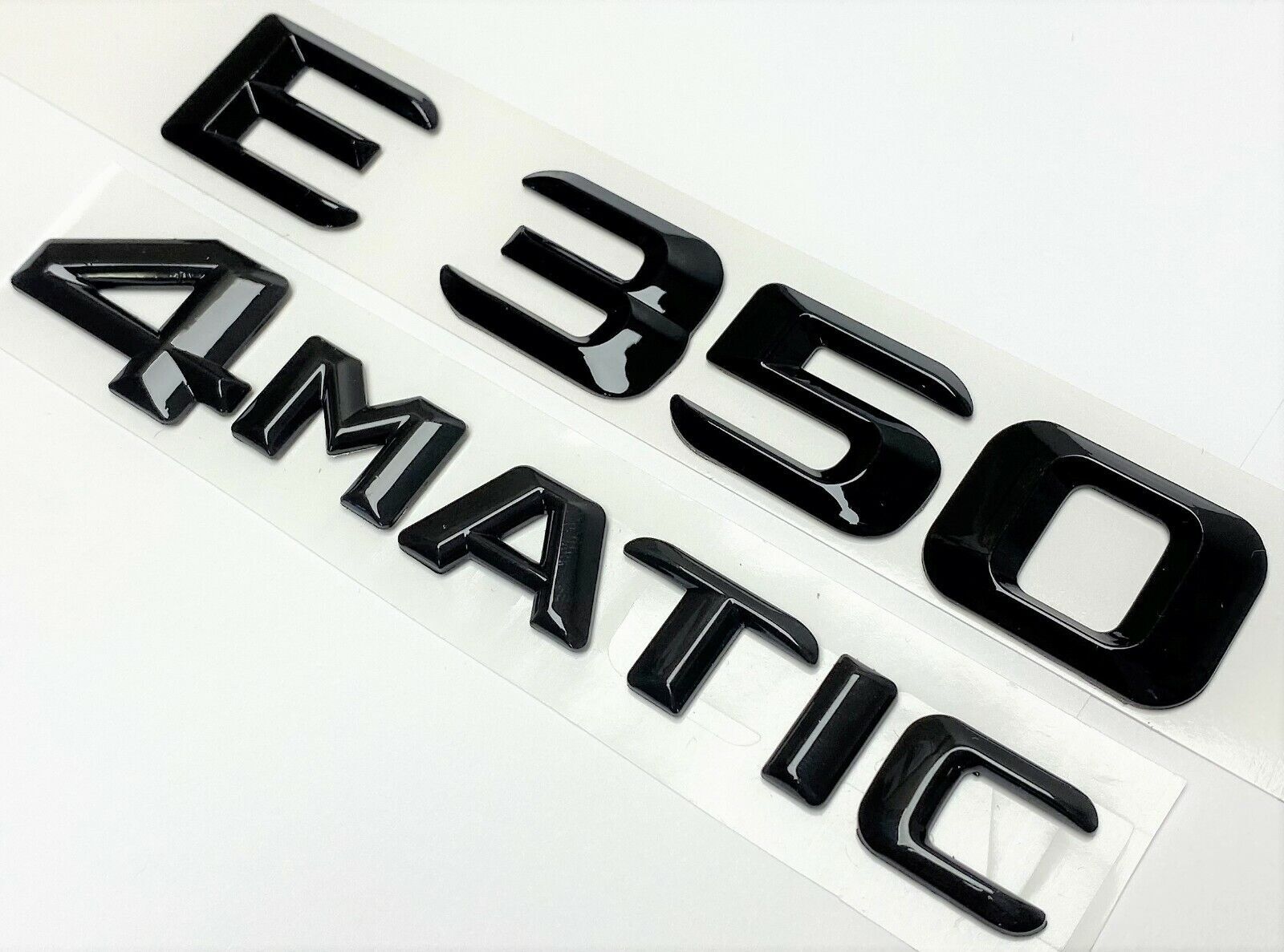 Glossy Black e350 + 4 MATIC Rear Trunk Emblem Badge Fit for Mercedes E Class