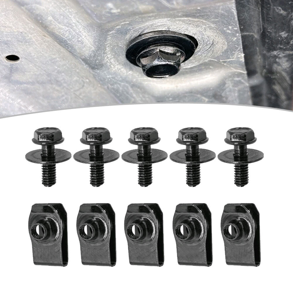 Body Bolts & U-nut Clips Set M6 Engine Covers Undertray Splash Shield Guard Trim