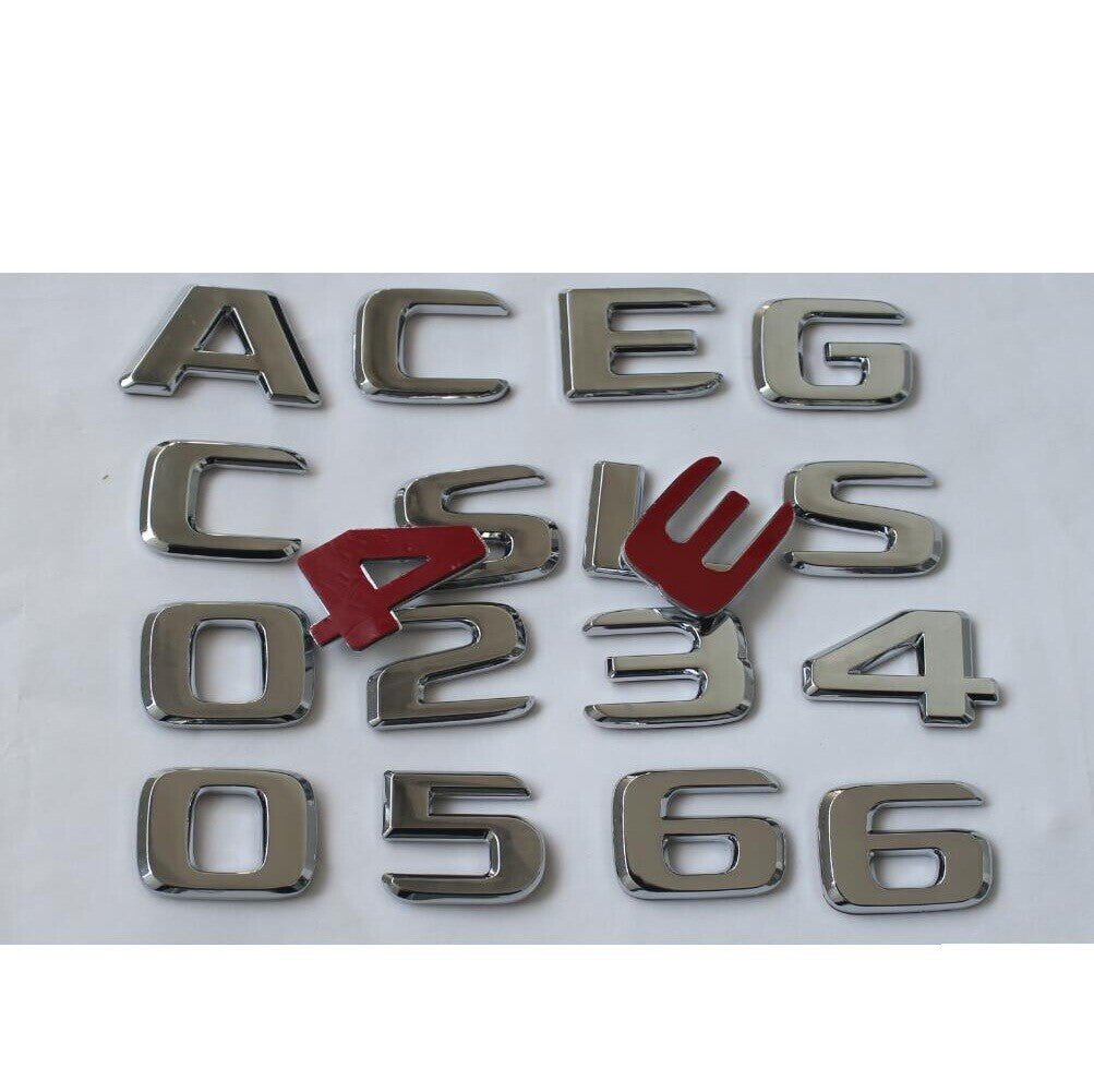 Chrome Trunk Letters Emblems for Mercedes Benz E53 AMG TURBO 4MATIC+ Symbols