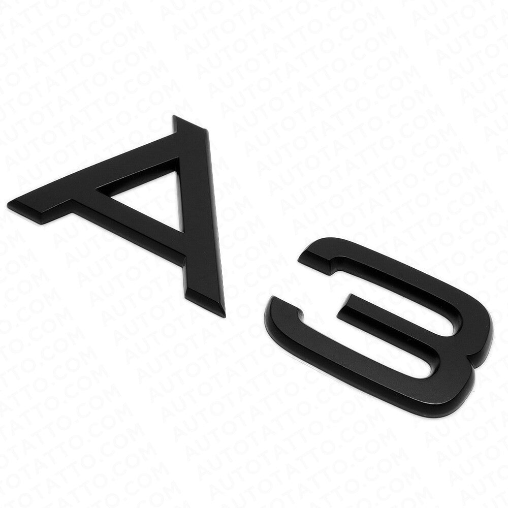 For Audi A3 Matte Black Rear Letter Tail Badge Trunk Emblem Badge Logo Sport