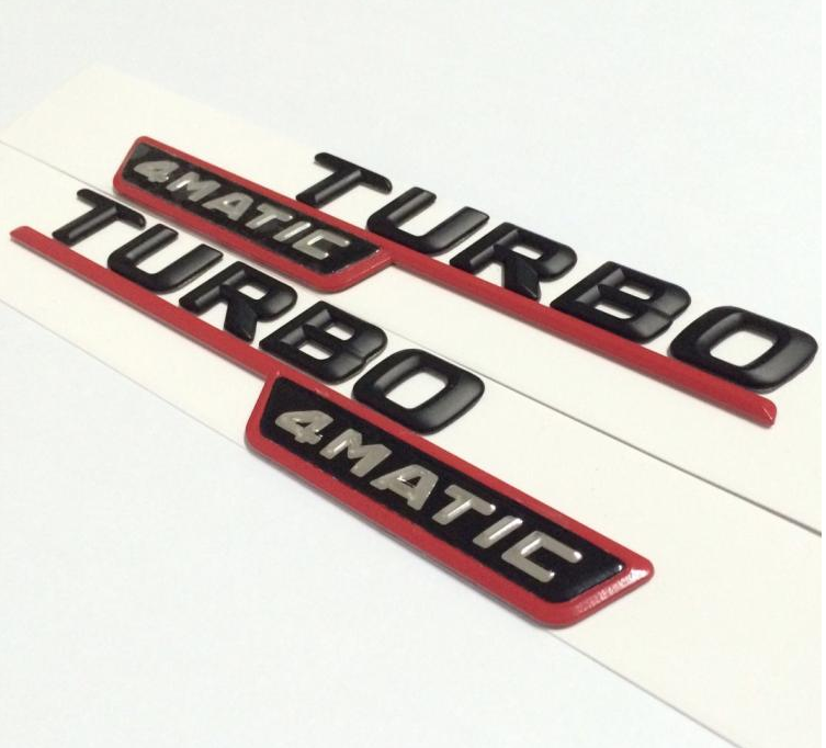 Black Turbo 4MATIC Side Decal Badge For Mercedes-Benz CLA200 CLA250 CLA45 AMG